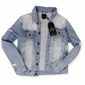 Light Wash Oversized Request Premium Denim Jacket